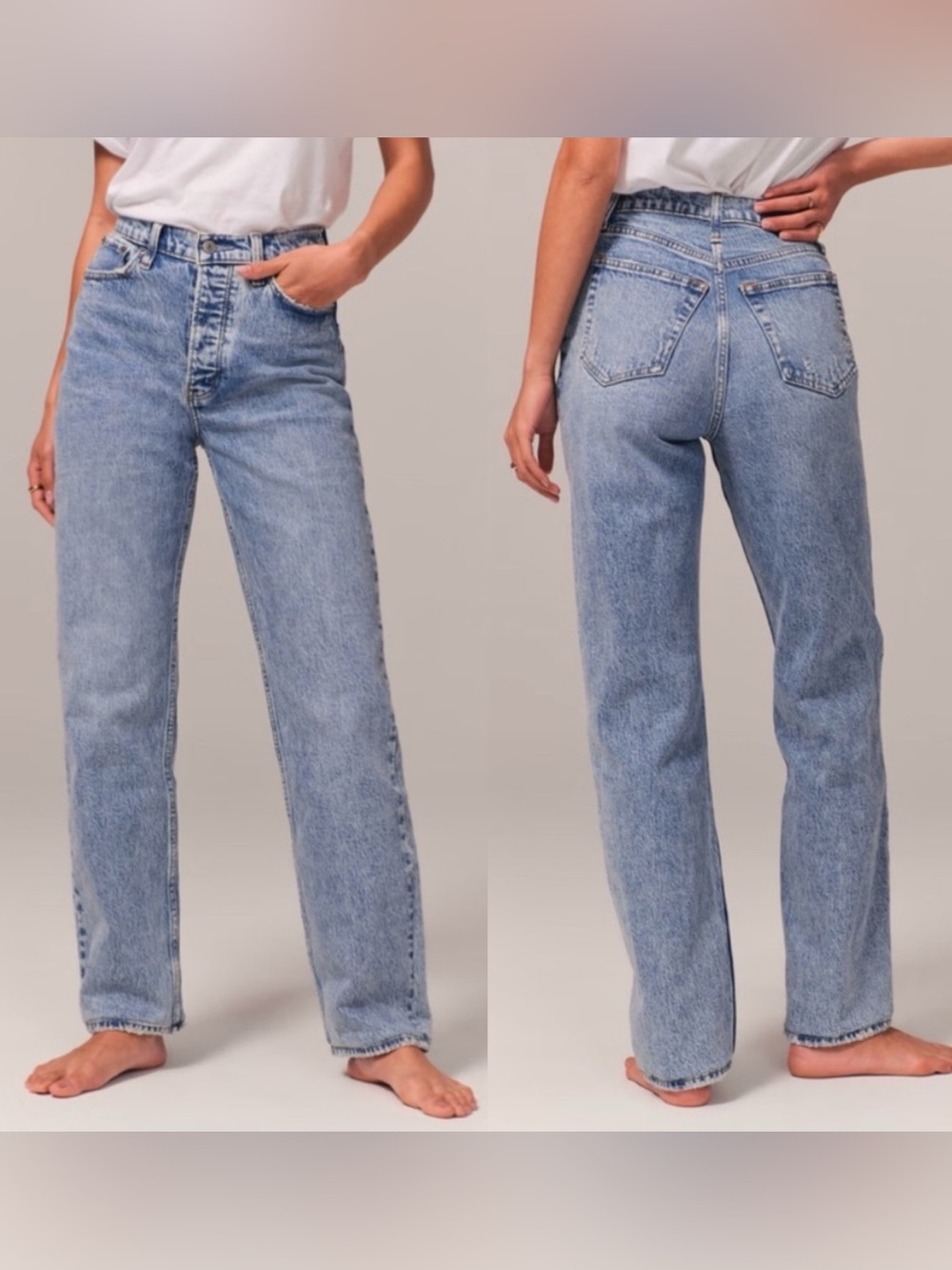 Abercrombie High Rise Dad Jean size 33/16R light wash